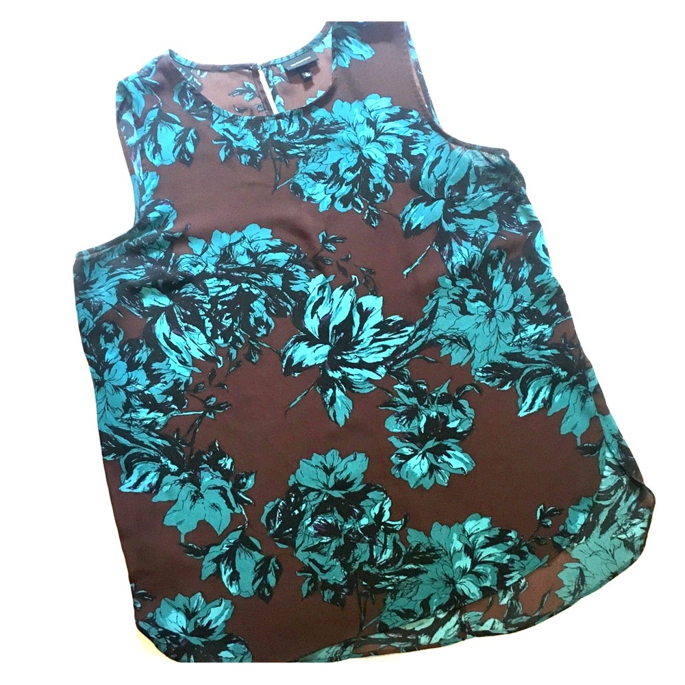 Who What Wear Teal & Burgundy Sleeveless Top